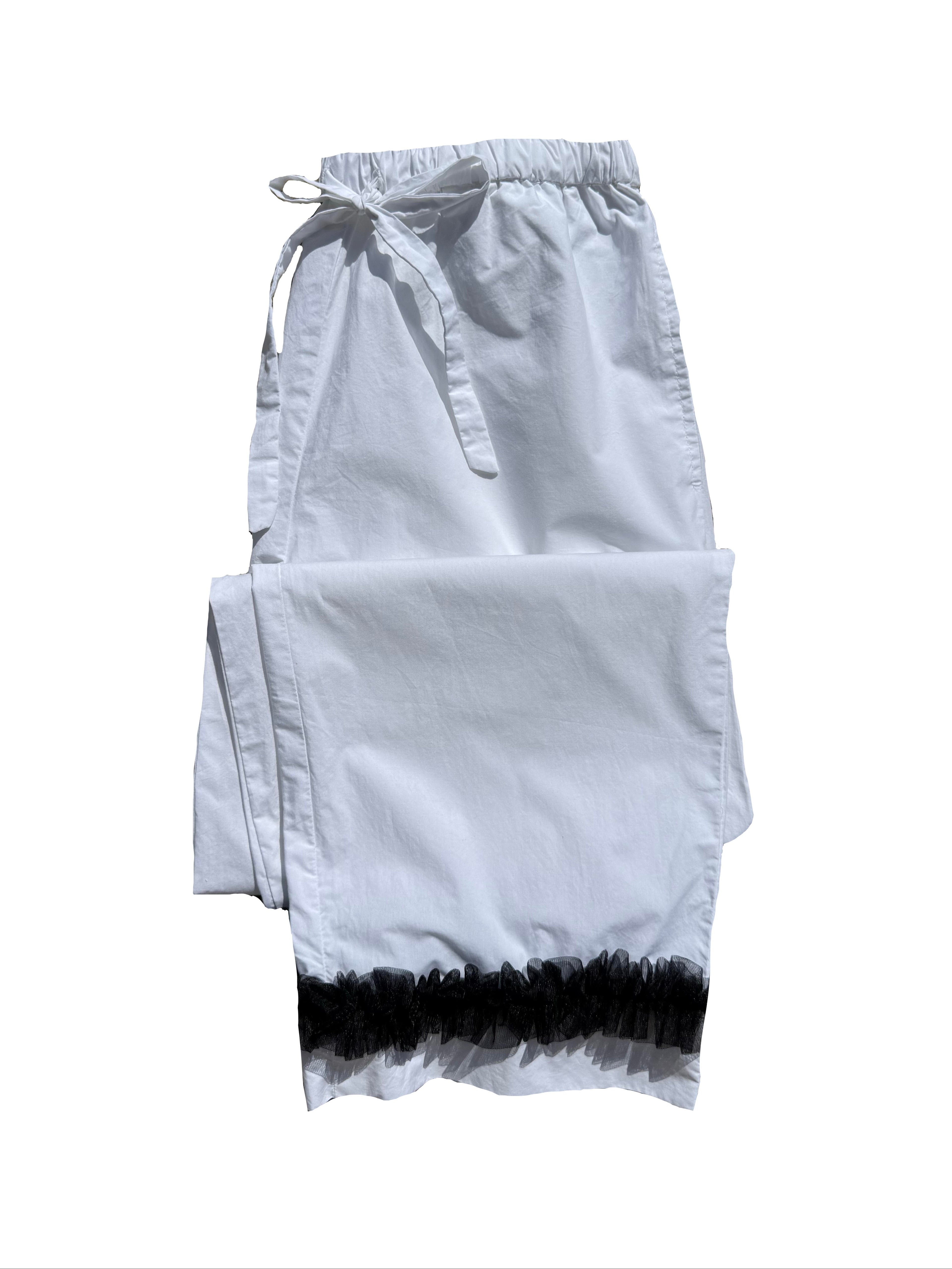 Cotton Poplin Pants - White