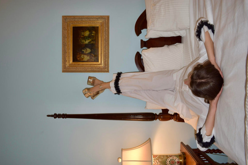 Cotton Poplin Pajama Set in White