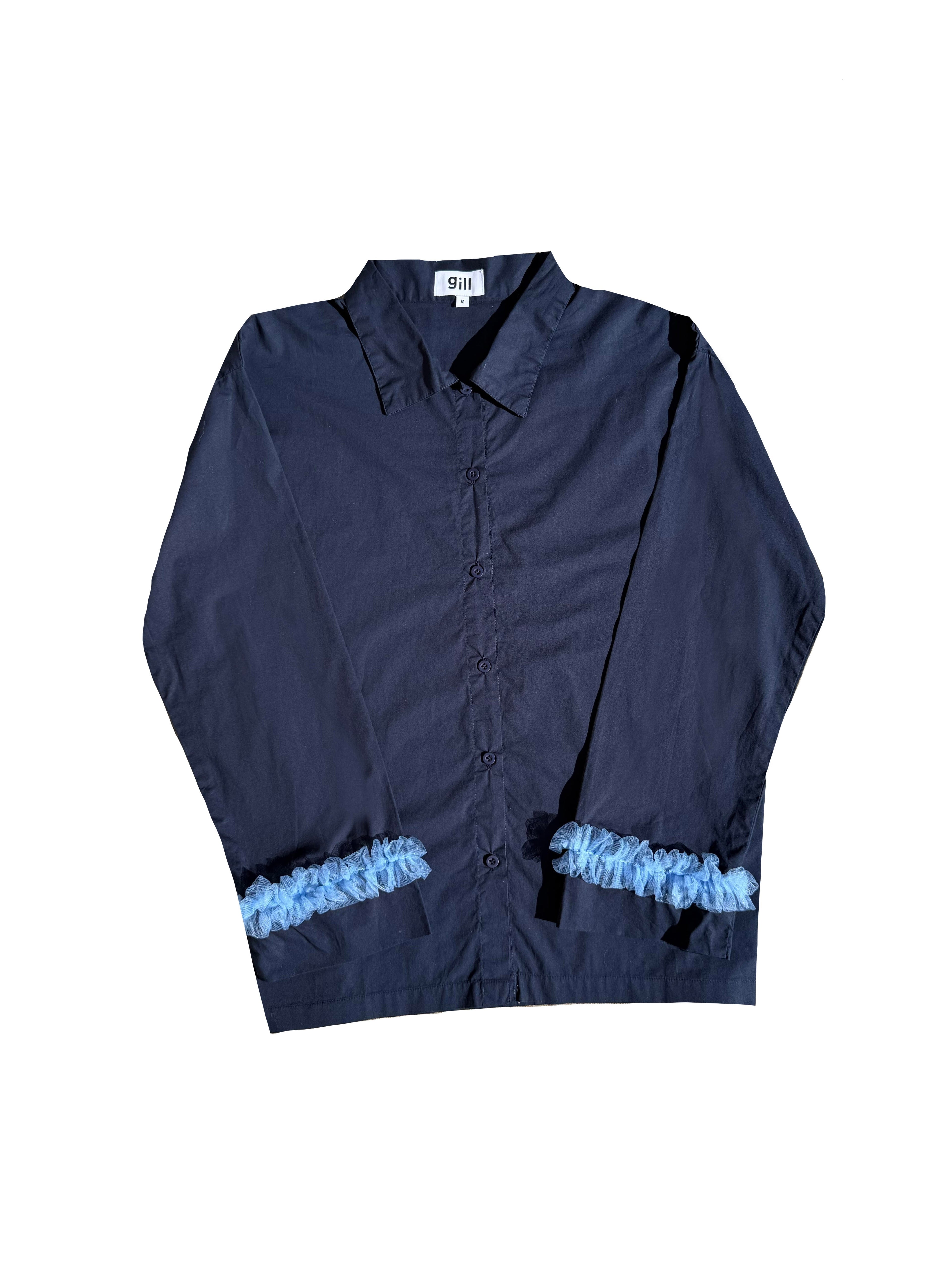 Cotton Poplin Shirt - Navy